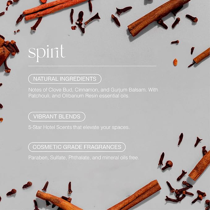 Doctor Aromas Premium Therapeutic Essential Oils Fragrance Scents Bottles Refills – Organic Aroma, Safe for Diffusers, Aromatherapy – Clove Bud, Cinnamon & Gurjum Balsam – 1 OZ (Spirit, 2-Pack)
