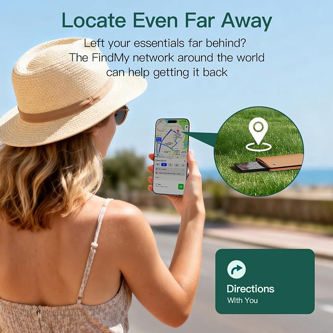 2026 Apple MFi Certified Wallet Tracker Smart Card for Find My | Ultra Thin Air Tracker Tag for Travel, 5 Years+ Staying Power, IP69 Waterproof, Key Finder & Item Locator for Bags, Passport