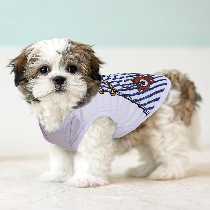 Puppy Clothes Boy Summer Chihuahua Clothes Dog Shirts: Breathable Mesh XS Dog Clothes for Small Dogs Boy with Cute Patterns, Doggie T-Shirts for Tiny Puppy Yorkie Poodle Male