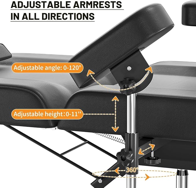 Hydraulic Tattoo Chair Facial Bed for Client Height Adjustable Swivel Tattoo Bed for Esthetician Salon & Beatuy Spa Tattoo Services
