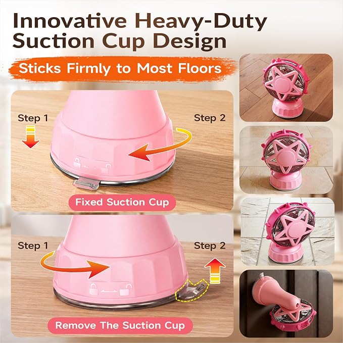 Interactive Cat Treat Dispenser Toy, 2-in-1 Slow Feeder & Wand Pink | Boredom Buster, Mental Stimulation, Puzzle Toy, Adjustable Slow Feeder, Suction Cup, Enrichment, Indoor Cats & Small Dogs