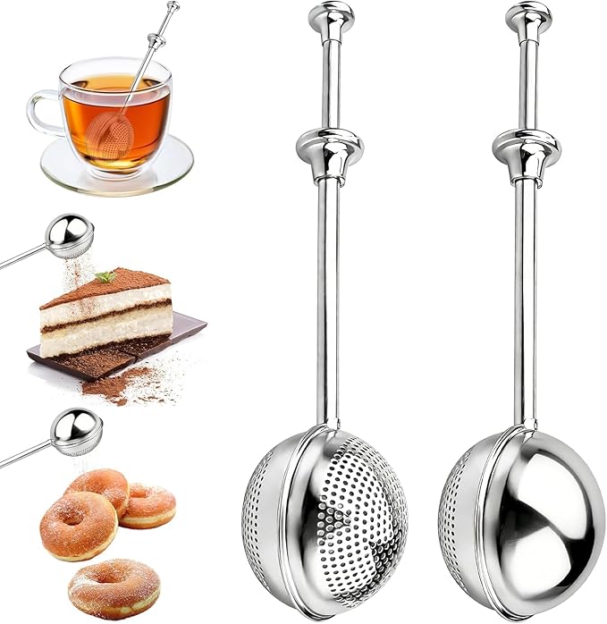 2pcs Tea Ball, tea infuser for loose leaf tea, stainless steel tea strainer, loose leaf tea steeper, easy clean, tea fine mesh strainer reusable