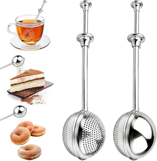 2pcs Tea Ball, tea infuser for loose leaf tea, stainless steel tea strainer, loose leaf tea steeper, easy clean, tea fine mesh strainer reusable