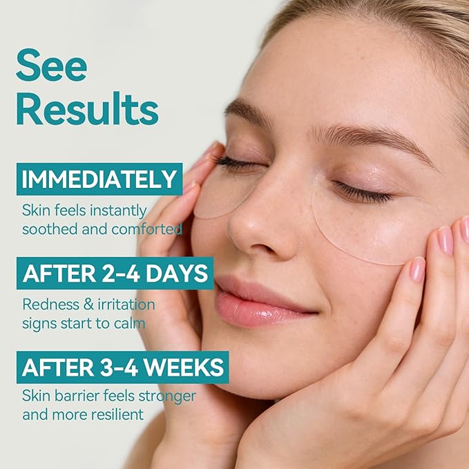 Shield Energy Soothing Under Eye Patches (28 Pairs), Vitamin B3, B5 & Ectoin Hydrogel Eye Mask for All Skin Types, including Sensitive Skin & Redness - Fragrance-Free, Barrier Repair, Deep Hydration