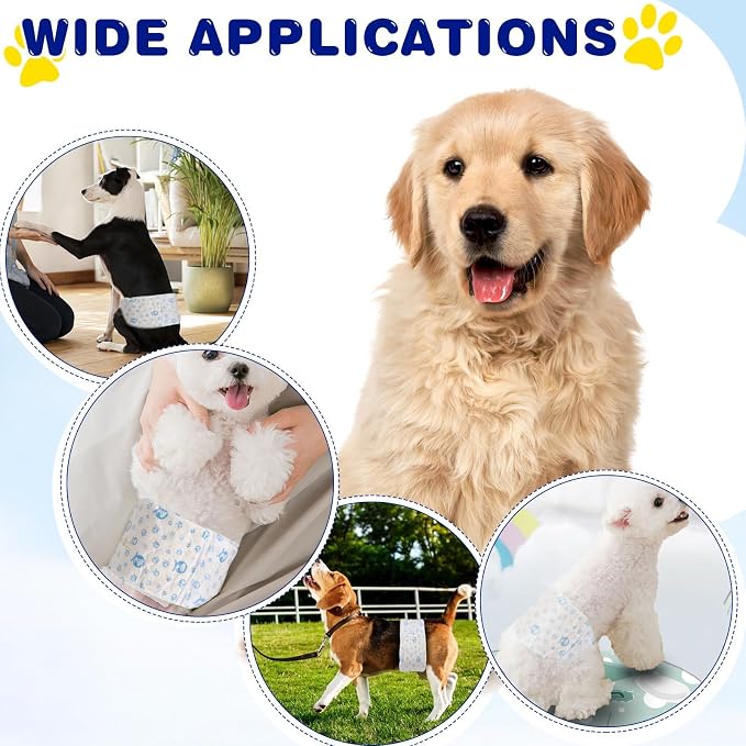 50 Count Disposable Dog Diapers Male with Wetness Indicator(Small) | Dog Belly Band Belly Bands for Male Dogs Male Dog Wraps,Super Absorbent Leak-Proof Fit for Incontinence Marking