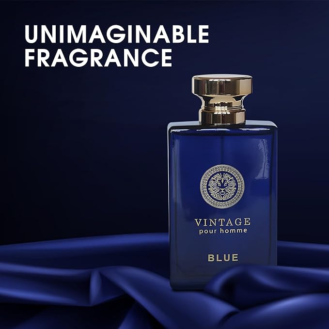 A CENTER Vintage Blue Cologne for Men/Eau de Parfum Natural Spray 3.4 Fl Oz Perfume for Men Suitable for All Skin Type Fragrance Daily Used