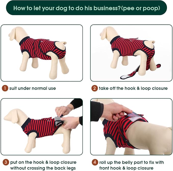 Kuoser Recovery Suit for Dogs Cats, Soft Dog Surgery Suit Female Male Spay | Professional Dog Onesie for Surgery, Substitute E-Collar & Cone, Prevent Licking Dog surgical suit Pet Neuter Suit