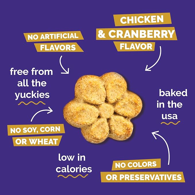 Fruitables Baked Dog Treats, Low Calorie Treats, Chicken & Cranberry, 20oz | Healthy Dog Treats, Training Treats, Crunchy Dog Biscuits, Limited Ingredient Recipe, Healthy Puppy Snacks, Made in USA