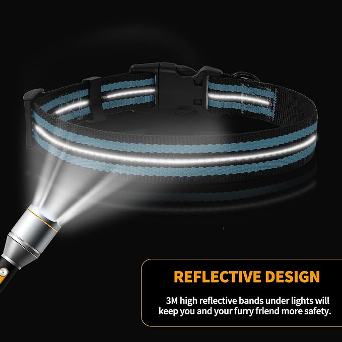 Mile High Life Reflective Dog Collar, Adjustable Lightweight Quick Release