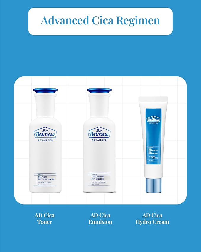 DR. BELMEUR Advanced Cica Hydro Cream Special Set (2fl oz*2, Pack of 2) - Soothing, Barrier-Strengthening Face Moisturizer for Sensitive Skin. Korean Skin Care. Centella Asiatica