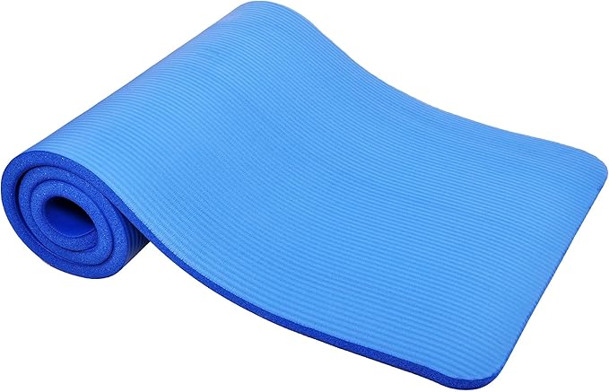 Signature Fitness Extra Thick High-Density Foam Yoga Mat – Multiple Thicknesses (1/2" & 1") / Multiple Colors – Double-Sided Non-Slip Surface – with Carrying Strap for Pilates, Yoga & Home Workouts