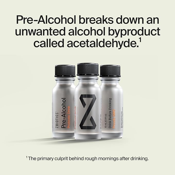 ZBiotics — Feel Better After Drinking, Wake Up Refreshed, Science-Backed, Patented Probiotic for Easier Mornings, Travel-Friendly, 12-Pack of 0.47 Fl Oz Bottles