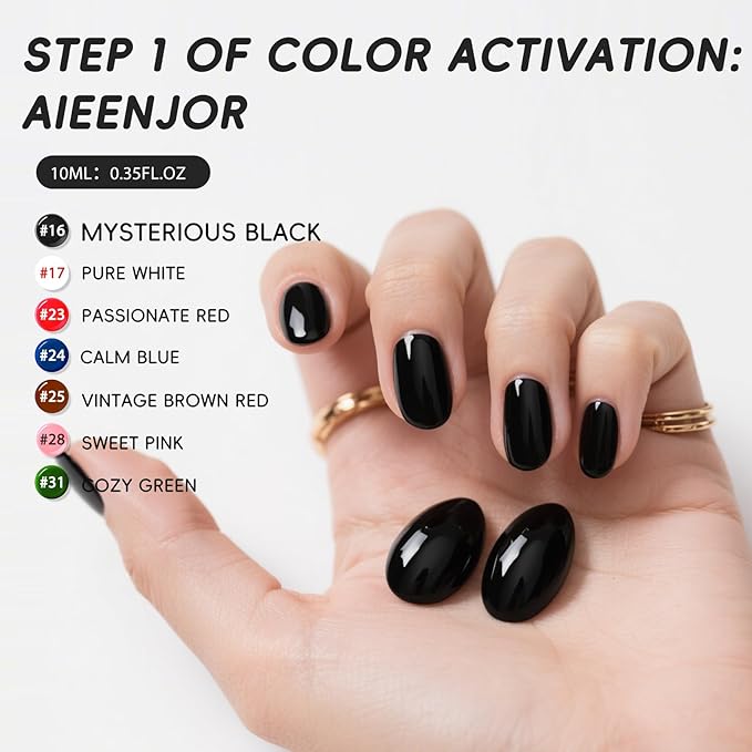 Black Nail Polish, Quick Dry Nail Polish, Streak Free, Long Last Fingernail Polish for Autumn Wedding Nails, Cozy Fall Manicure, Back to School Nail Looks, Salon Quality at Home, 0.35 fl oz