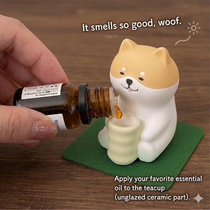 Passive Stone Diffuser, Cute Animal Series Aromatherapy Oil Diffuser for Tabletop Decor (1, Leisurely Capybara)