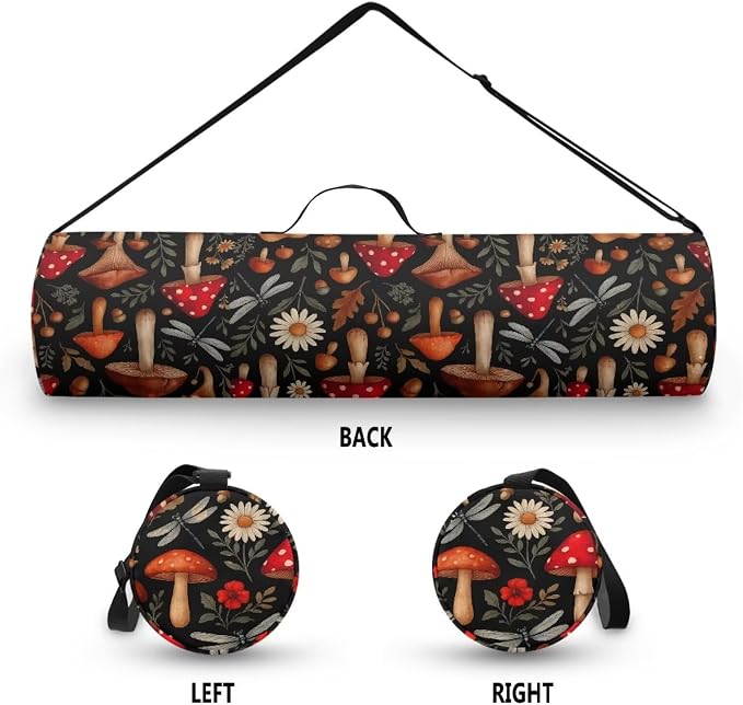 Yoga Mat Bag with Adjustable Shoulder Strap and Handle Zipper, 30in Wide x 6.3in Diameter for Yoga Mat Storage