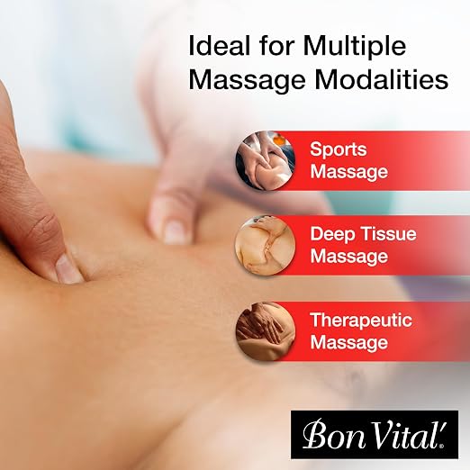 Bon Vital' Original Massage Gel for a Versatile Massage Foundation to Relax Sore Muscles and Repair Dry Skin, For Massage Therapists Who Want Superior Glide & Gentle Friction for Clients, 8 Oz Bottle