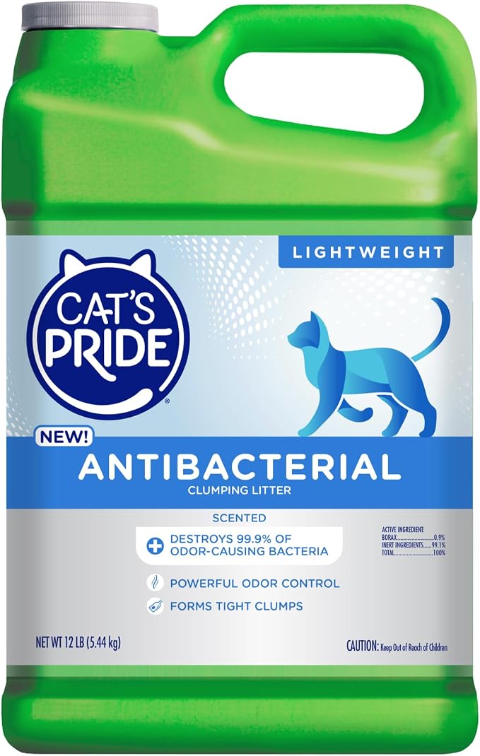 Cat's Pride Antibacterial Litter, Odor-Eliminating Lightweight Scented 12lb