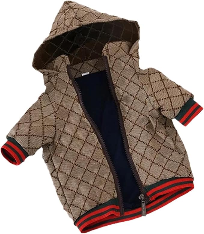 Dog Hoodie Luxury Winter Small Dog Jacket Clothes Classic Designer French Bulldog Teddy Pug Puppy Clothes(L)