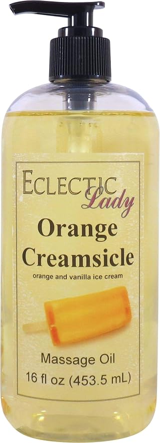 Orange Creamsicle Massage Oil, 16 oz, With Sweet Almond Oil and Jojoba Oil
