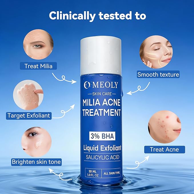 Milia Remover for face and eyes: Milia remover treatment with 3% Salicylic Acid for Acne exfoliant, Advanced formula for Men and Women 30ML
