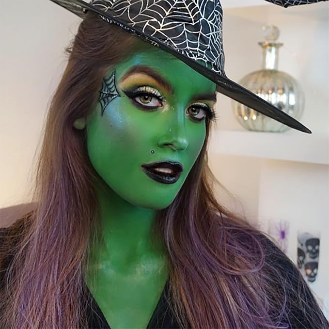 Mysense Green Face Body Paint,Halloween Elphaba Witch Costume Gamora Hulk Cosplay Makeup,St Patricks Day Face Paint Makeup Accessories for Adults and Children,0.6oz