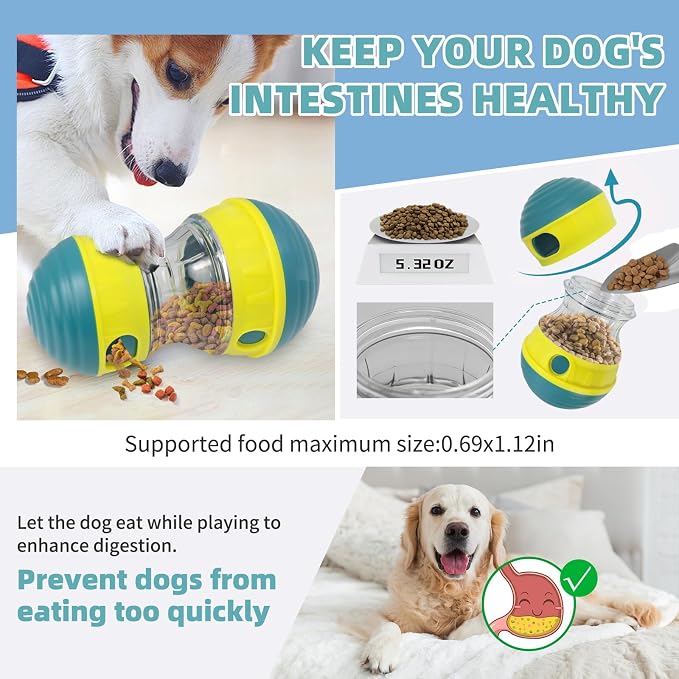 Interactive Dog Toys to Keep Them Busy, Puppy Puzzle Adjustable Food Dispenser Slow Feeder, Enrichment Treat Dispensing Toy Ball for Large/Medium/Small Breed Dogs Pet Gift