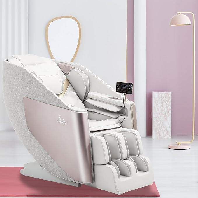 MassaMAX A305 Massage Chair Full Body, Zero Gravity, 53.15" SL-Track Shiatsu Massage Recliner Chair with Heat, Body Scan and Calfrest Extension, 15 Modes, Fully Assembled, Golden