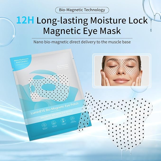 Bio-Magnetic Eye Mask – Hyaluronic Acid & Collagen Eye Patches for Hydrating, Firming & Smoothing – Refreshing Under Eye Treatment for Tired Eyes – 7 Pairs (1PC)