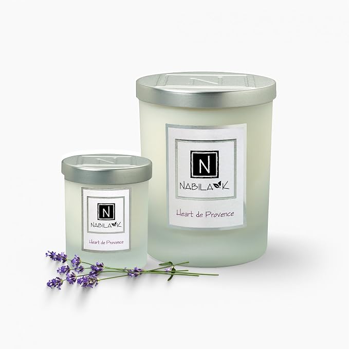 Nabila K – Heart de Provence - Soy-Based Candle – French Lavender - Hand-Poured - Cotton Wick - Aromatherapy Candle w/Essential Oils - Made in USA - 3 oz