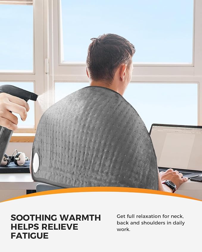Heating Pad for Back Pain Relief & Cramps, CooCoCo Heating Pads with Auto Shut Off Large, 6 Heat Settings Electric Heated Pad, 17"x33", Dark Gray