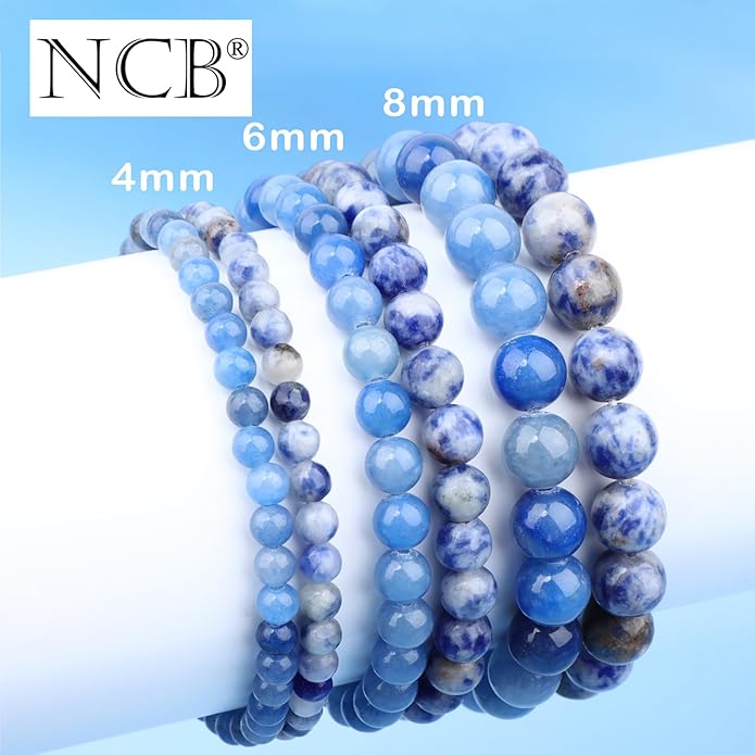 NCB 2.3-Piece 4mm Natural Crystal Gemstone Stretch Bracelets – Handmade Reiki Energy Healing Jewelry for Meditation,Yoga, Unisex