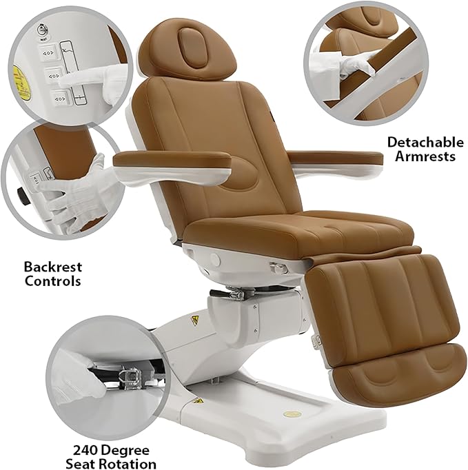SKINACT Malibu Electric Medical Spa Treatment Table (Camel Orange)