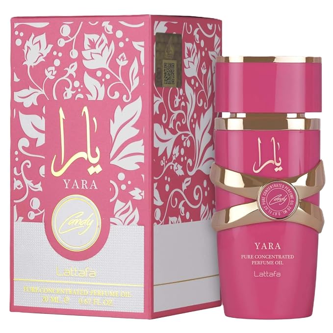 Lattafa Yara Candy – Fruity, Sweet, Floral, Musky – Pure Concentrated Perfume Oil Long-Lasting Fragrance for Women, 0.67 Ounce / 20 ml