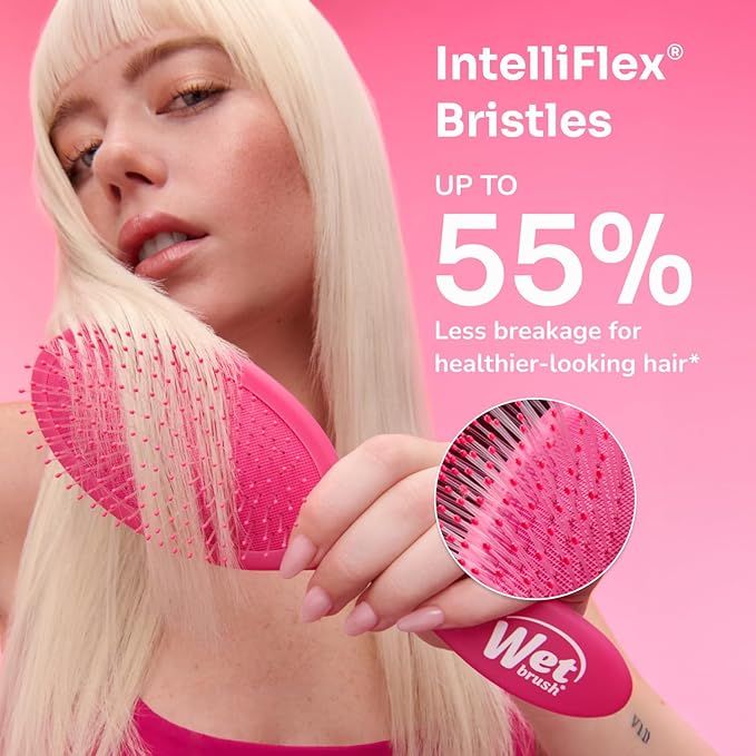 Wet Brush Shine Enhancer Color Wash Stripes, Paddle Hair Detangler Brush with Ultra-Soft Intelliflex Bristles, Infused With Natural Argan Oil, Shiny & Smooth, Wet or Dry, For All Hair Types