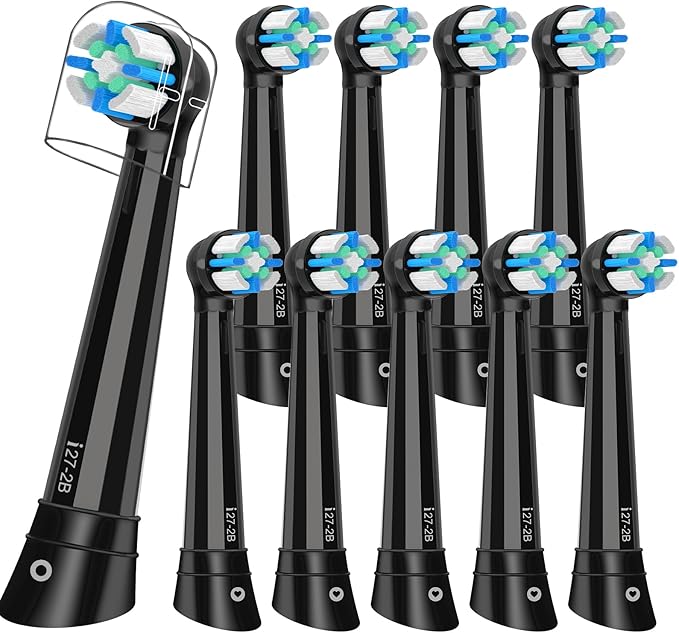 iO Replacement Heads Compatible with Oral B iO Electric Toothbrush,Compatible with Oral B iO Series 2/3/4/5/6/7/8/9/10,Premium Bristles for Deep Cleaning&Gentle Care,Black