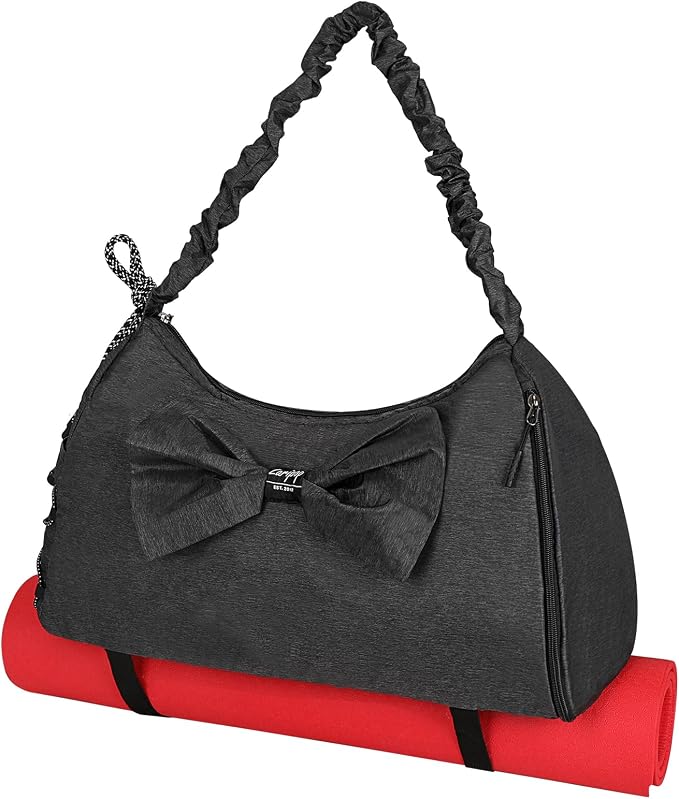LARIPOP Yoga Bag for Women, Gym Duffel Bag with Shoe Compartment, Wet Dry Separate Pocket, Adjustable Yoga Mat Holder, Travel Weekender Carry On Overnight Bag