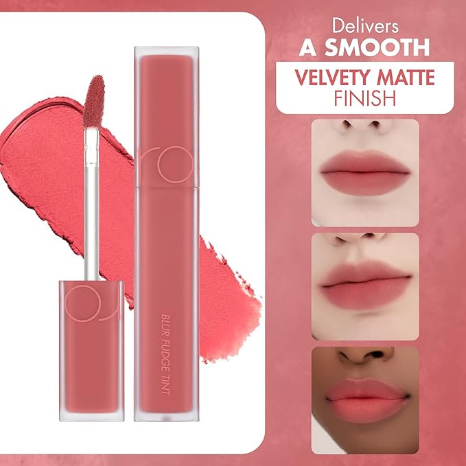 rom&nd BLUR FUDGE TINT 14 UNROSE: Velvety Matte Lip & Cheek Stain | K-Beauty Blurring Effect | Long-Lasting, Non-Drying Cream Formula with Vitamin E