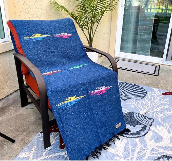 Open Road Goods Mexican Thunderbird Yoga Blanket, Handwoven Throw for Yoga, Meditation, and Home Décor – Versatile Blanket for Beach, Picnic, Camping, or Outdoor Use