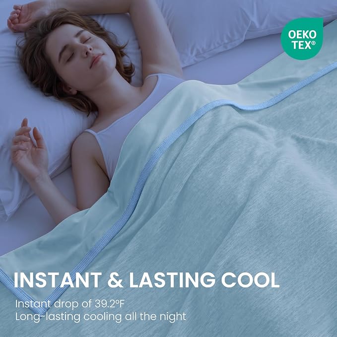 Cooling Blanket King Size 90"x108" for Hot Sleepers Summer Blanket | Absorbs Heat Cold Summer Blanket for Night Sweats & Menopause Q-Max>0.5 Lightweight Breathable Soft Double-Side Cooling