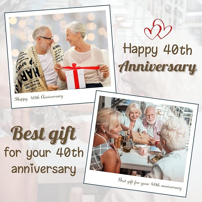 40th Anniversary Blanket Gifts Gift for 40th Wedding Anniversary Ruby Wedding Forty Years of Marriage Gifts for Couple Wife Husband Dad Mom Parents Back in 1986 Throw Blanket 60Lx50W Inch