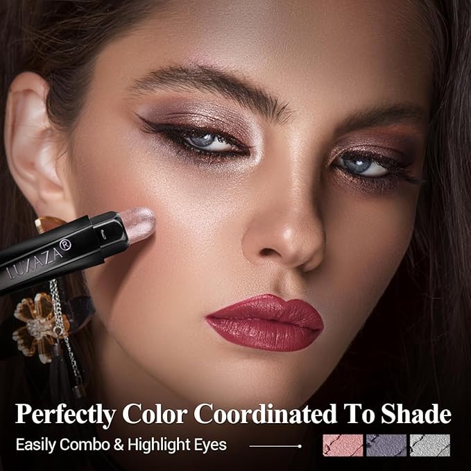 Classic 3PCS Neutral Eyeshadow Stick Set, Matte Cream Eye Shadow Eyeliner Brightener Pencil Crayon, Halloween Makeup - Astral Dawn