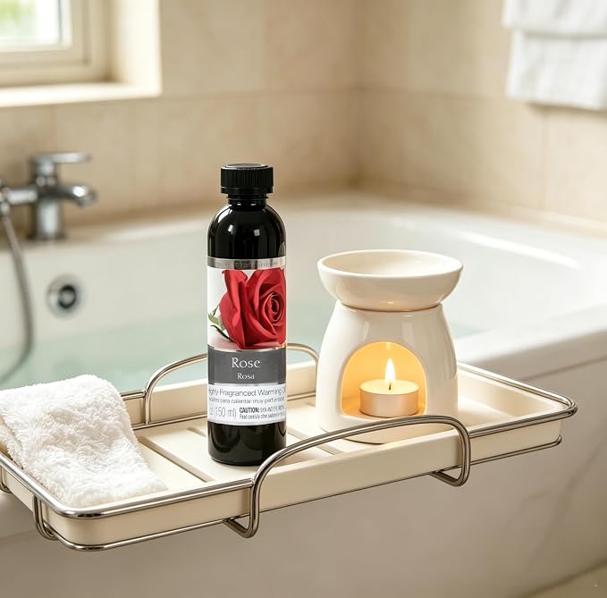 Hosley Set of 2 Rose Fragrance Warming Oils 5 Ounce. Ideal Gift for Weddings spa Reiki Meditation Bathroom Settings. P1