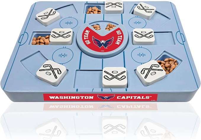 Pets First NHL Washington Capitals Large Puzzle Toy, New Size, Interactive Dog Treat & Slow Feeding Toy