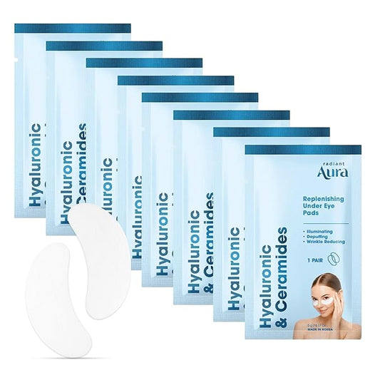 Hyaluronic Acid & Ceramides Under Eye Patches – Hydrating, Firming & Puffiness Reducer For Dark Circles & Fine Lines – Dermatologist Tested, Anti-Aging, Korean Skin Care – Vegan – 8 Pairs