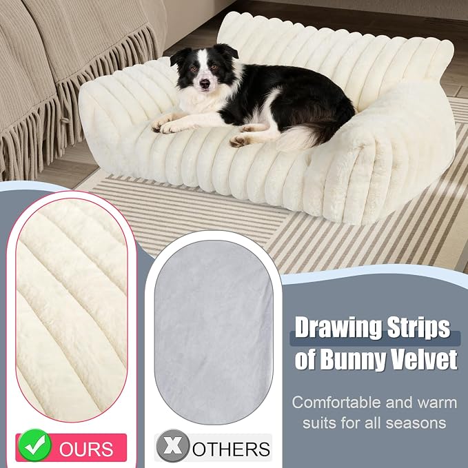 Cute Dog Couch for Medium Large Dogs,Dog Cat Couch Sofa,Dog Bed,L,Grey | Dog Couch Bed with Removable Washable Cover,Cute Fluffy Pet Sofa Cat Couch Bed,Washable Dog Bed Medium Large Size Dog