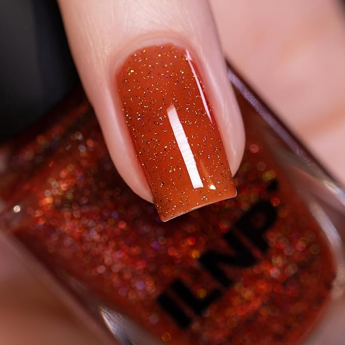 ILNP Hidden Path - Orange Mahogany Holographic Jelly Nail Polish
