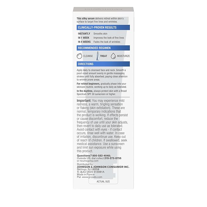 Neutrogena Rapid Wrinkle Repair Retinol Face Serum, Daily Anti-Aging Serum for Face with Retinol & Hyaluronic Acid to Fight Fine Lines, Wrinkles, & Dark Spots, 1 fl. oz