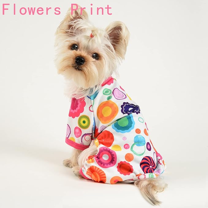 Dog Pajamas for Small Dogs Boy Girl, Dog Clothes Tiny Chihuahua Yorkie Spring Summer Shirt, Cute Puppy Outfit Pjs Jumpsuit Cat Onesie Apparel Pet Clothes
