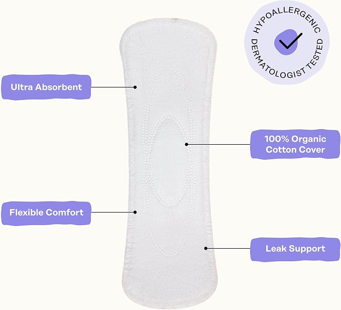 Honey Pot - Calming Long Panty Liners for Women - 100% Organic Cotton Top Sheet - Feminine Care - Non Cooling - Calming Herbs of Lavender, Ashwagandha, & Lemon Balm - 30ct