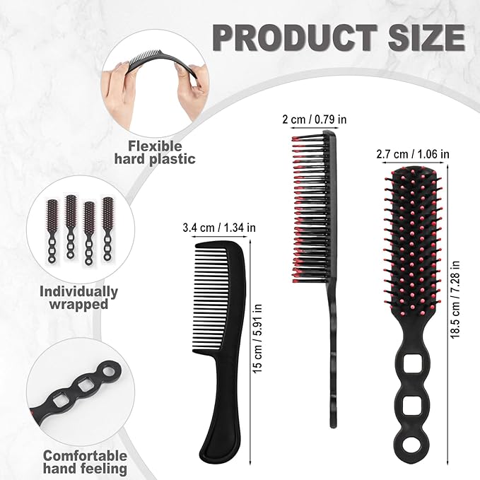 Hair Brush and Combs Bulk Individually Wrapped for Homeless,Disposable Hair Combs Bulk Hair Brushes Detangling Hairbrush for Women Shelter Nursing Hotel Church Charity Supplies100